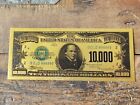1928 Salmon P Chase 1 GRAM 24k GOLD NOTE $10,000 DOLLAR BILL  FLAWLESS UNIQUE