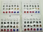 48 Pairs / 4 card  oval Stud colorful Earrings  Men/Women  fashion jewelry lot#1