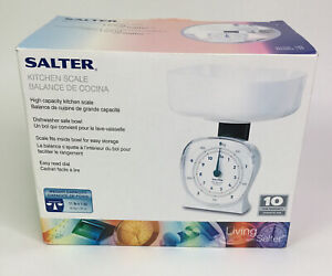 Salter Kitchen Scales 11 lbs 1 oz Capacity White Easy Read Dishwasher Safe Bowl