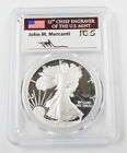 1986 S American Silver Eagle Coin PCGS PR70DCAM Signed Mercanti Portrait Label