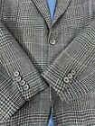 Hickey Freeman Blazer Wool Vintage  Men 40 Blue Windpowpane Plaid Single Vent