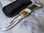 Schrade Heritage USA Stag Lockback Folding Hunter Pocket Knife & Sheath No Box