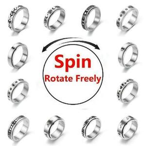 Stainless anti Anxiety Spinner Rotatable Ring Couple Rings for Men&Women Jewelry