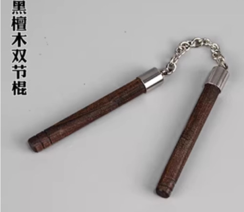 New 1:6 Chinese Kung Fu Wooden Sucker Model Double Cut Stick