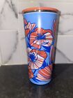 Starbucks 16oz Stainless Steel Travel Cup Mug With Lid Blue Orange Poppy Floral