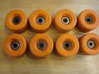 Set Of 8 Vintage Vanathane Rental Roller Skate Skating Wheels W/ Bearings-Orange
