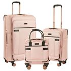 kensie Hudson Softside 3-Piece Spinner Luggage Set, ROSE
