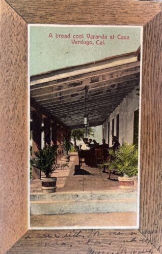 People On Broad Cool Veranda Casa Verdugo California CA 1908 Postcard