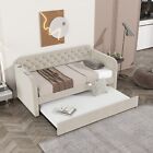 Upholstered Daybed with Trundle and USB Charging , Velvet Twin Size 2024 SALE