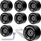 8 Pack 78A Quad Roller Skate Wheels 65 x 36mm with ABEC-9 Bearings Installed for