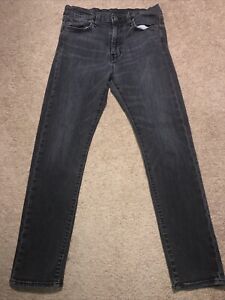 Levis Lot 510 Jeans 34x30 Slim Fit Skinny Tapered Faded Black Pockets