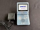 Gameboy Advance SP AGS-101 Clear Crystal Blue FunnyPlaying Mirror Shell IPS GBA