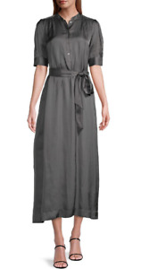 Elie Tahari Women's Whisper Satin Maxi Women's Dress Size Large House Grey