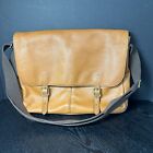 FOSSIL Butter Soft Genuine Cow Hide Leather Briefcase Laptop Bag - Brown