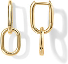 14K Gold Convertible Link Earrings for Women | Paperclip Link Chain Earrings | D