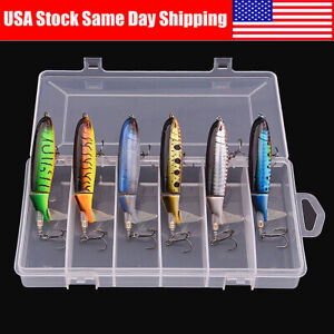 6Pcs Whopper Plopper Bass Floating Lures Fishing Topwater Lure Rotating Tail Kit
