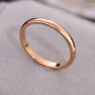 Women Girl 2mm Thin Stackable Ring Stainless Steel Plain Band for Gift Size  N