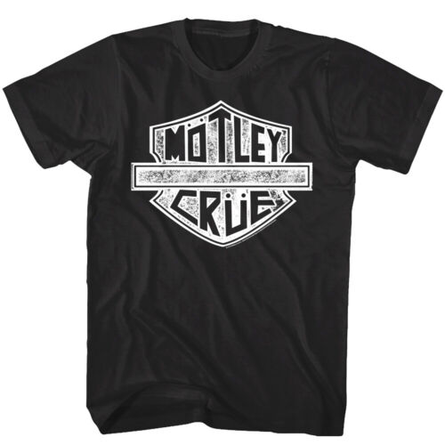 Motley Crue Vintage Biker Logo Men's T Shirt Heavy Metal Rock Band Concert Tour