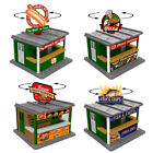 O Scale Economy Pack - 4 Fast Food Stands w/Rotating Banners for Model Train