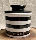 Original Butter Bell Crock Ceramic Black & White Stripe 2013 Vintage