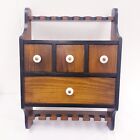 Vintage Solid Wood smoking Pipe Wall Rack Tobacco Cabinet Holds 14 pipes Rare