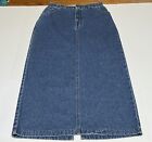 Vintage Lee Long Denim Blue Jean Skirt Size 10M 28-30x35 Side Elastic Waist