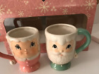 Christmas Mugs set 2 Johanna Parker Mr & Mrs Claus Coffee Cups vintage New Box