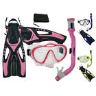 PROMATE Junior Snorkeling Scuba Diving PURGE Mask Snorkel Fins Mesh Bag Gear Set