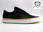 VANS Old Skool Overply Era Vamp Black Leather Skate Shoes Men's Size 7.5 New