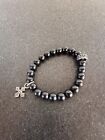 Queen Baby Bracelet Pave MB Cross Sterling Ring Charm Onyx Bead King