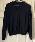 Prada Mens Pullover Long Sleeve V Neck Sweatshirt Black Wool Size Italian 56