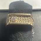 VTG Frederick Goldman Mens 14k Gold Diamond Nugget Ring 3.4mm Diamond 6.5g