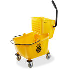 26 Quart Commercial Mop Bucket with Side Press Wringer, Yellow