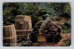 Balsam NC-North Carolina, Making Moonshine in Still, Vintage c1915 Postcard