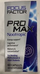 NEW Focus Factor Pro Max Nootropic Dietary Supplement 60 Capsules