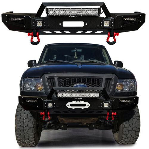 Vijay Fit 1993-1997 Ford Ranger Steel Front Bumper w/Winch Plate&LED Lights (For: 1993 Ford Ranger)