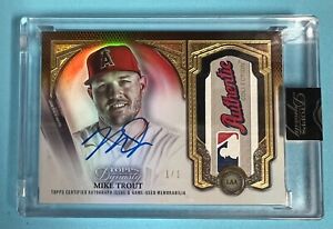 New Listing2023 Topps Dynasty Mike Trout Encased MLB Logo Patch Auto 1/1 One of One Angels