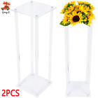 2x Acrylic Tabletop Vases Flowers Vase Column Stand Wedding Centerpieces Decor