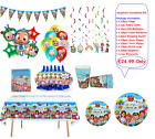 Cocomelon Theme Party plates cups banner Balloons kids birthday party Decoration