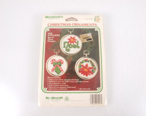 Wonder Art Christmas Ornament Embroidery Kit #5527 Needlecraft Stitchery