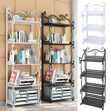 3/4/5 Tier Metal Storage Shelves Rack Corner Shelf Organizer Kitchen Living Room