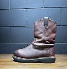 John Deere JD4373 Brown Leather 10” Pull On Safety Work Boots Men’s 12 M