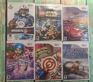 Lot of 6 Nintendo Wii Games - Complete With Manuals Cars, Monster High, Lego Sta