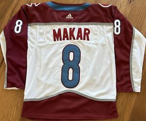 CALE MAKAR #8 Colorado Avalanche Stitched Adidas Away White Jersey Size 46