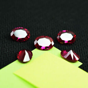 7x5 MM 5 Pcs Ruby Oval Cut Loose Gemstone Lot Certified Making Jewelry Gemstones