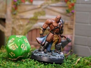 Barbarian Headhunter Painted Miniature Dungeons & Dragons DND TTRPG Resin 28mm
