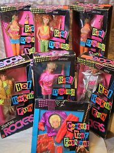 Vintage 1986 Mattel Barbie and the Rockers Doll Lot Of 7      2 Dee Dolls NRFB