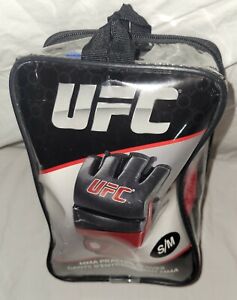 New UFC Practice Gloves S M Pair Black Red Sparring Moisture Wicking MMA Century