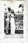 WWII Young African American Couple~Soldier~Black Military~Vintage Snapshot Photo