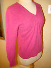 100% CASHMERE APT. 9 DARK PINK RUCHED V NECK ACCENT SWEATER SO SOFT!! SIZE LARGE